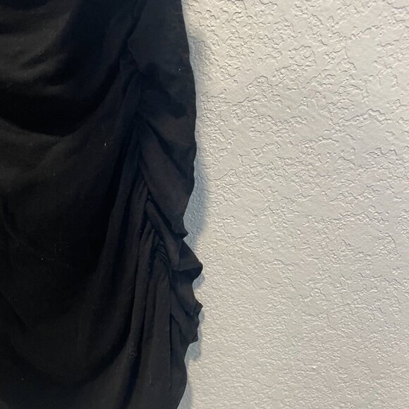 1 State Black One Sleeve Ruched Side Top Medium - Picture 2 of 7